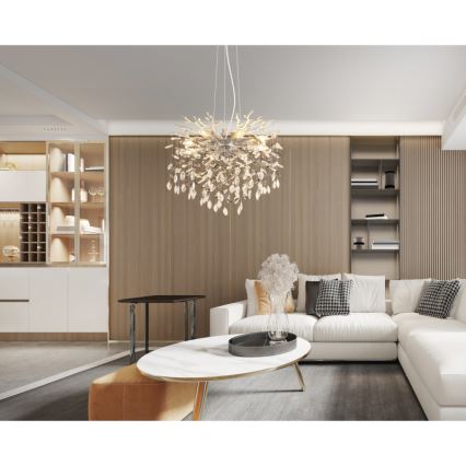 Globo - Lustr na lanku 8xE14/40W/230V stříbrná