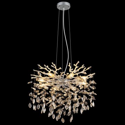 Globo - Lustr na lanku 8xE14/40W/230V stříbrná