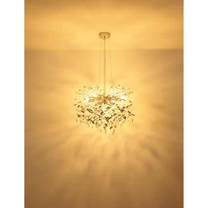 Globo - Lustr na lanku 8xE14/40W/230V stříbrná