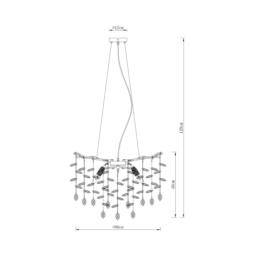 Globo - Lustr na lanku 8xE14/40W/230V stříbrná