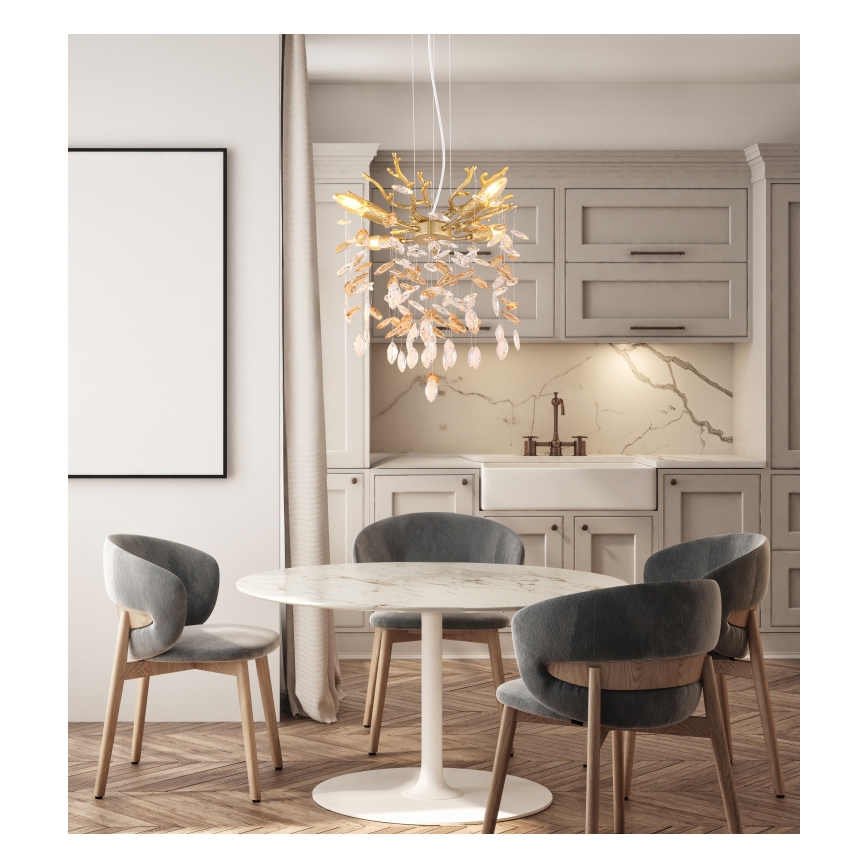 Globo - Lustr na lanku 4xE14/40W/230V zlatá