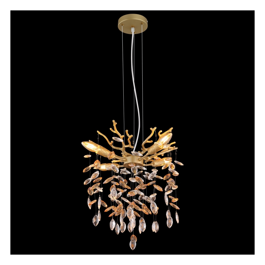 Globo - Lustr na lanku 4xE14/40W/230V zlatá