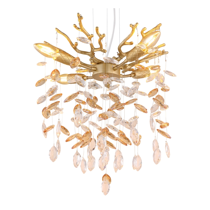 Globo - Lustr na lanku 4xE14/40W/230V zlatá