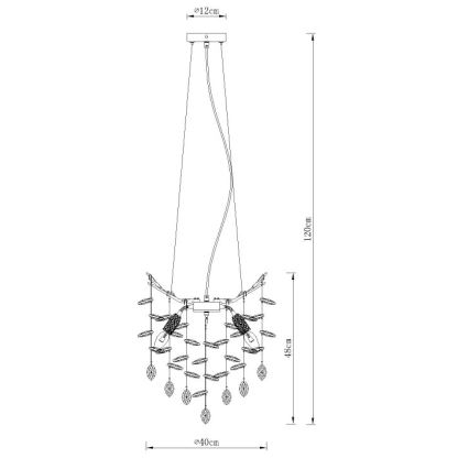 Globo - Lustr na lanku 4xE14/40W/230V zlatá