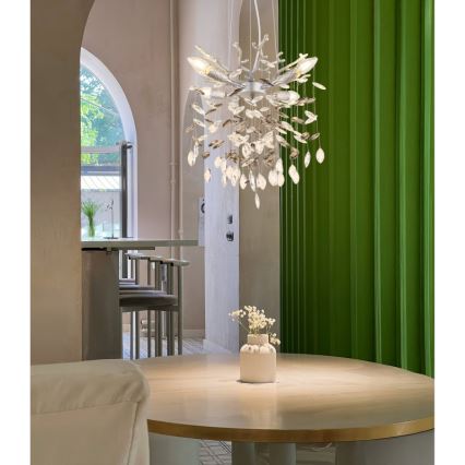 Globo - Lustr na lanku 4xE14/40W/230V stříbrná