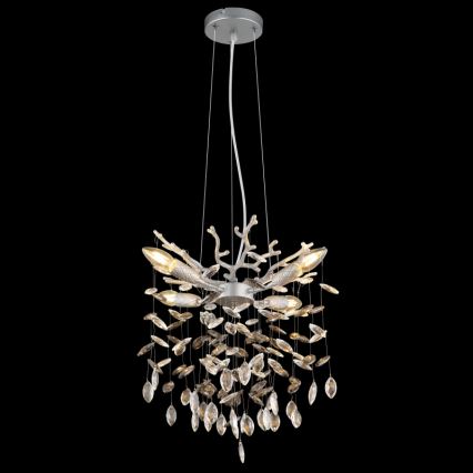 Globo - Lustr na lanku 4xE14/40W/230V stříbrná