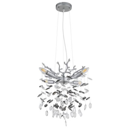 Globo - Lustr na lanku 4xE14/40W/230V stříbrná