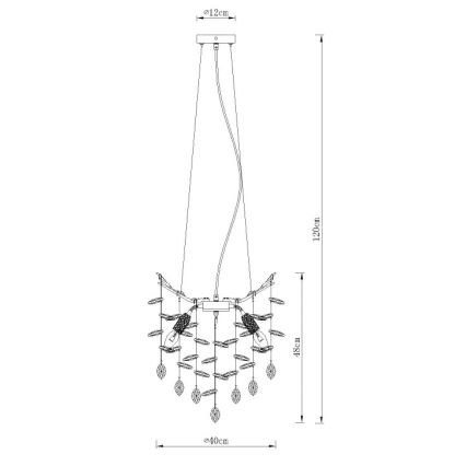 Globo - Lustr na lanku 4xE14/40W/230V stříbrná