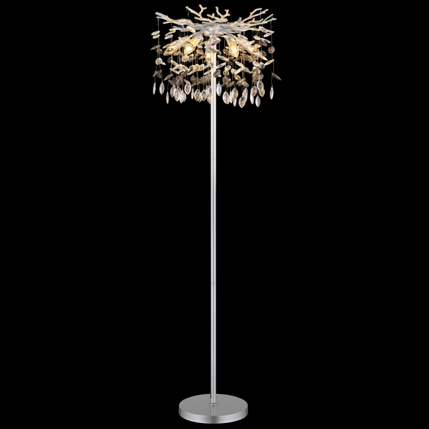 Globo - Stojací lampa 5xE14/40W/230V stříbrná