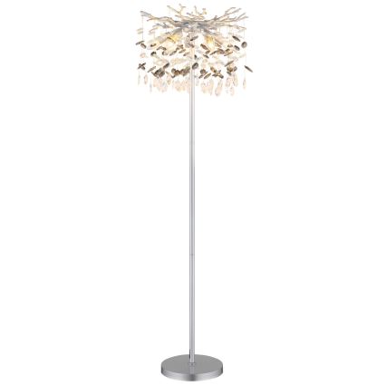 Globo - Stojací lampa 5xE14/40W/230V stříbrná