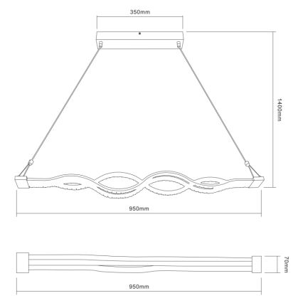 Globo - LED Stmívatelný lustr na lanku LED/30W/230V + dálkové ovládání
