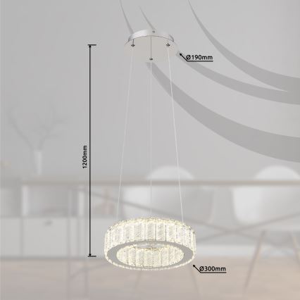 Globo - LED Stmívatelný lustr na lanku LED/30W/230V 2700-6000K pr. 30 cm + dálkové ovládání