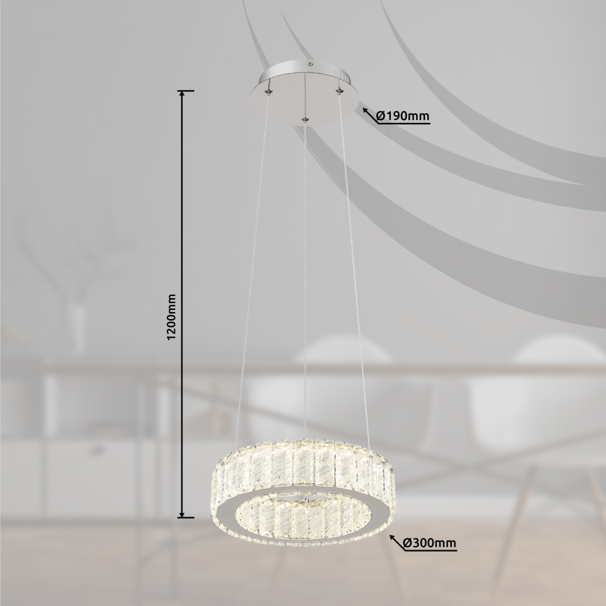 Globo - LED Stmívatelný lustr na lanku LED/30W/230V 2700-6000K pr. 30 cm + dálkové ovládání