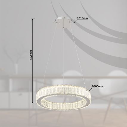 Globo - LED Stmívatelný lustr na lanku LED/50W/230V 2700-6000K pr. 50 cm + dálkové ovládání