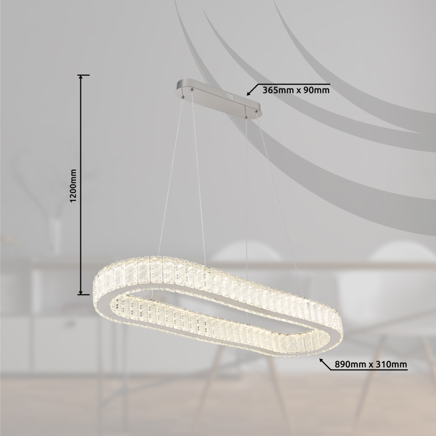 Globo - LED Stmívatelný lustr na lanku LED/58W/230V 2700-6000K + dálkové ovládání