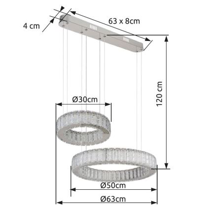 Globo - LED Stmívatelný lustr na lanku LED/80W/230V 2700-6000K + dálkové ovládání