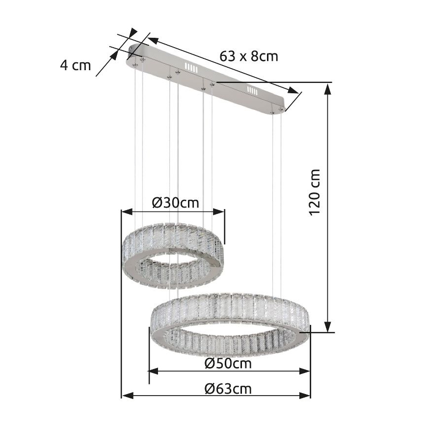 Globo - LED Stmívatelný lustr na lanku LED/80W/230V 2700-6000K + dálkové ovládání
