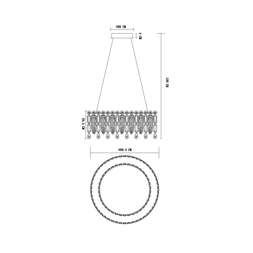Globo - LED Lustr na lanku LED/58W/230V 2700-6000K + dálkové ovládání