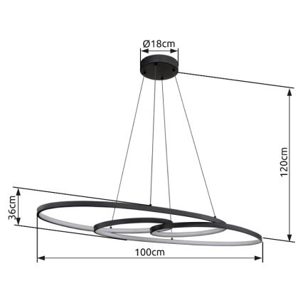 Globo - LED Lustr na lanku LED/39W/230V 2700/4000/6500K