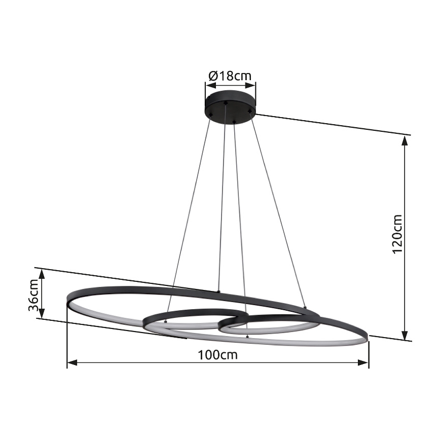 Globo - LED Lustr na lanku LED/39W/230V 2700/4000/6500K