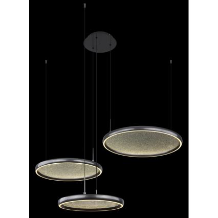 Globo - LED Stmívatelný lustr na lanku LED/55W/230V 2700-6000K černá + dálkové ovládání