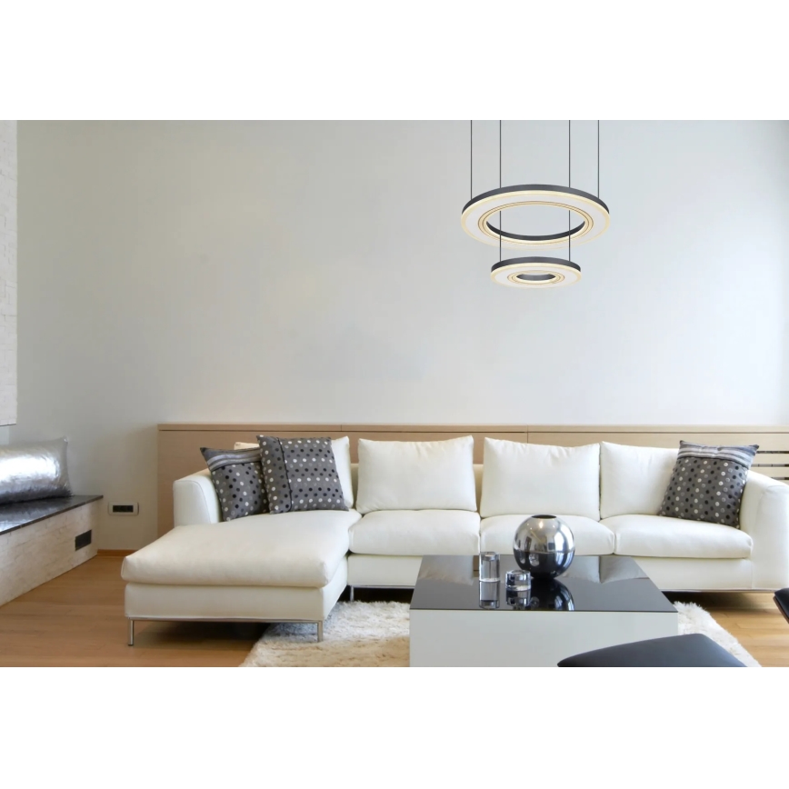 Globo - LED Stmívatelný lustr na lanku LED/50W/230V 2700-6000K pr. 50 cm černá + dálkové ovládání