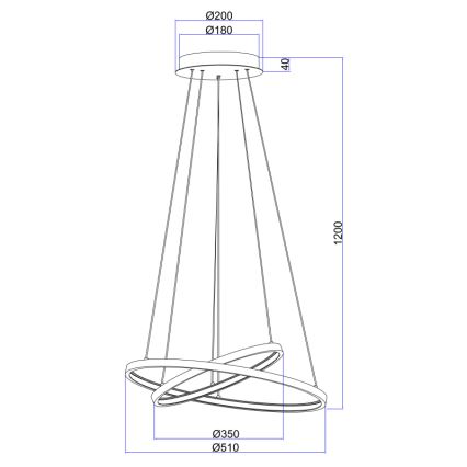 Globo - LED Stmívatelný lustr na lanku 2xLED/21W/230V