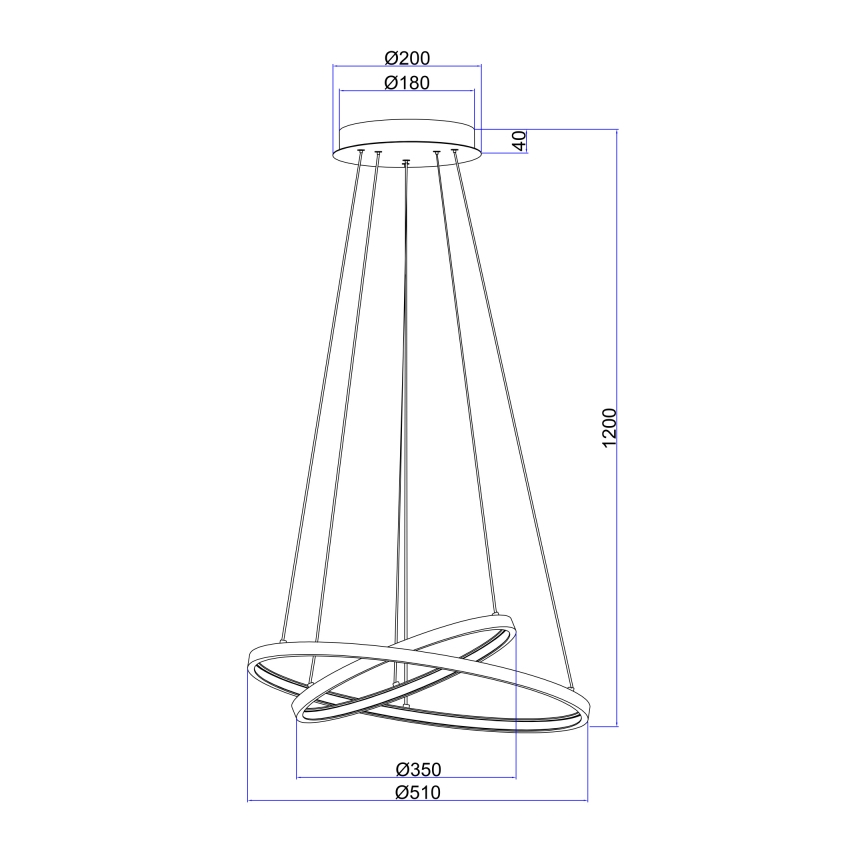 Globo - LED Stmívatelný lustr na lanku 2xLED/21W/230V