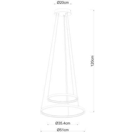 Globo - LED Stmívatelný lustr na lanku 2xLED/21W/230V hnědá