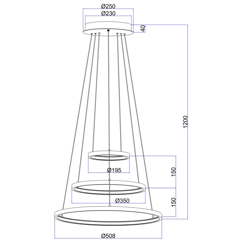 Globo - LED Stmívatelný lustr na lanku 3xLED/19W/230V