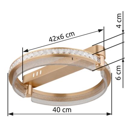 Globo - LED Stmívatelné křišťálové stropní svítidlo LED/36W/230V 2700K-6000K + dálkové ovládání