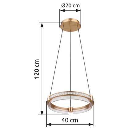Globo - LED Stmívatelný křišťálový lustr na lanku LED/36W/230V 2700K-6000K + dálkové ovládání