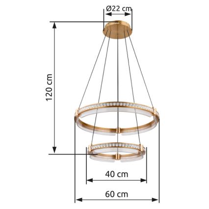 Globo - LED Stmívatelný křišťálový lustr na lanku LED/78W/230V 2700K-6000K + dálkové ovládání