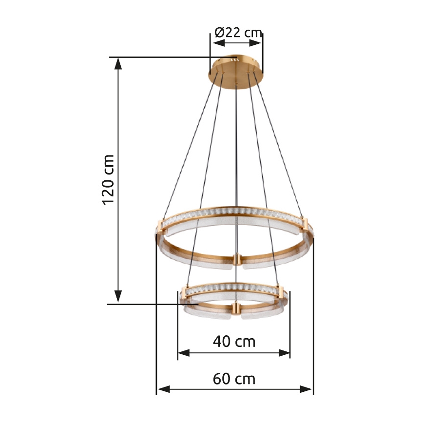 Globo - LED Stmívatelný křišťálový lustr na lanku LED/78W/230V 2700K-6000K + dálkové ovládání