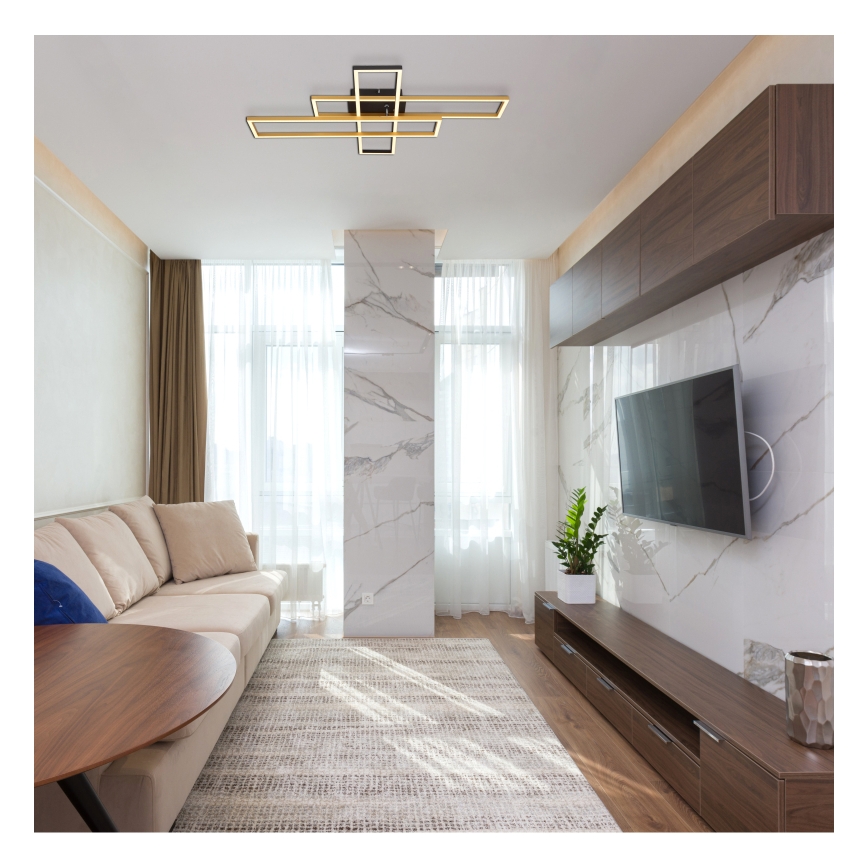 Globo - LED Stropní svítidlo LED/40W/230V 3000K 60x80 cm černá/zlatá