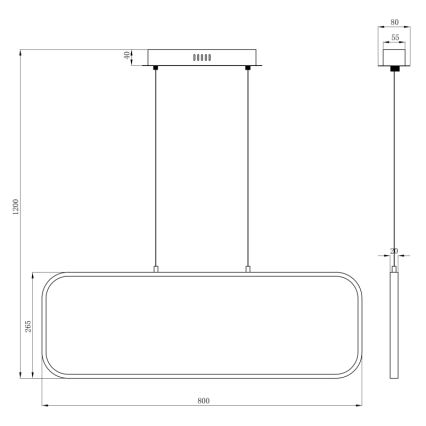 Globo - LED Lustr na lanku LED/24W/230V