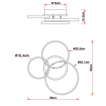 Globo - LED Přisazený lustr LED/30W/230V