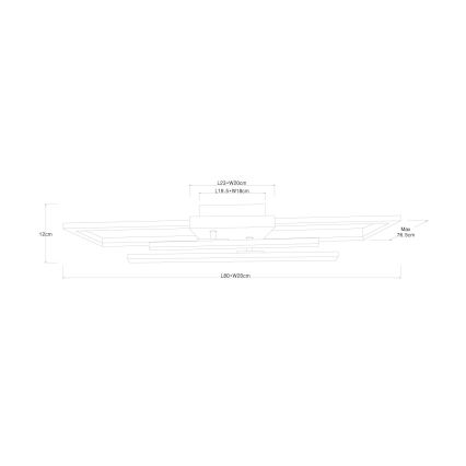 Globo - LED Stropní svítidlo LED/24W/230V 3000K 20x80 cm