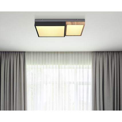 Globo 67286-30 - LED Stropní svítidlo GUNDI LED/30W/230V 35x65 cm hnědá/černá