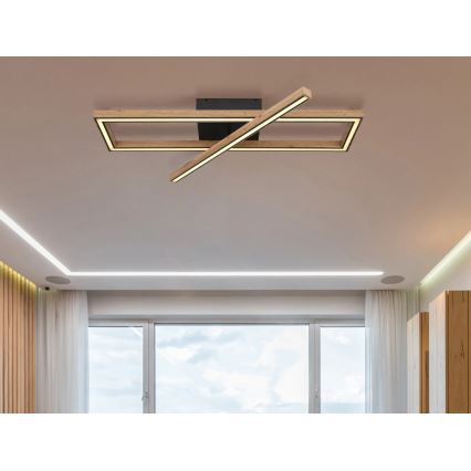 Globo 67287D1 - LED Stropní svítidlo MANDERA LED/36W/230V 20x80 cm hnědá