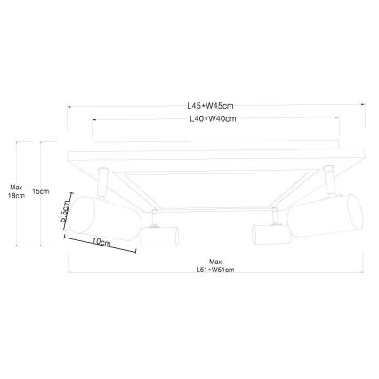 Globo - LED Bodové svítidlo 4xGU10/5W/230V + LED/24W/230V