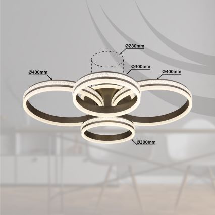 Globo - LED Stmívatelné stropní svítidlo LED/90W/230V 2700K-6000K + dálkové ovládání