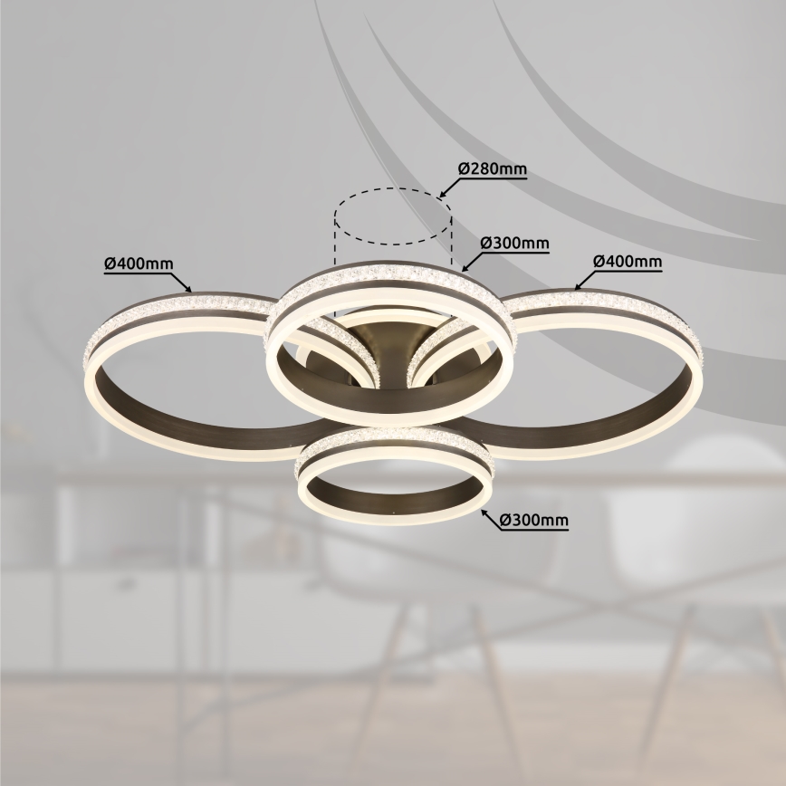 Globo - LED Stmívatelné stropní svítidlo LED/90W/230V 2700K-6000K + dálkové ovládání