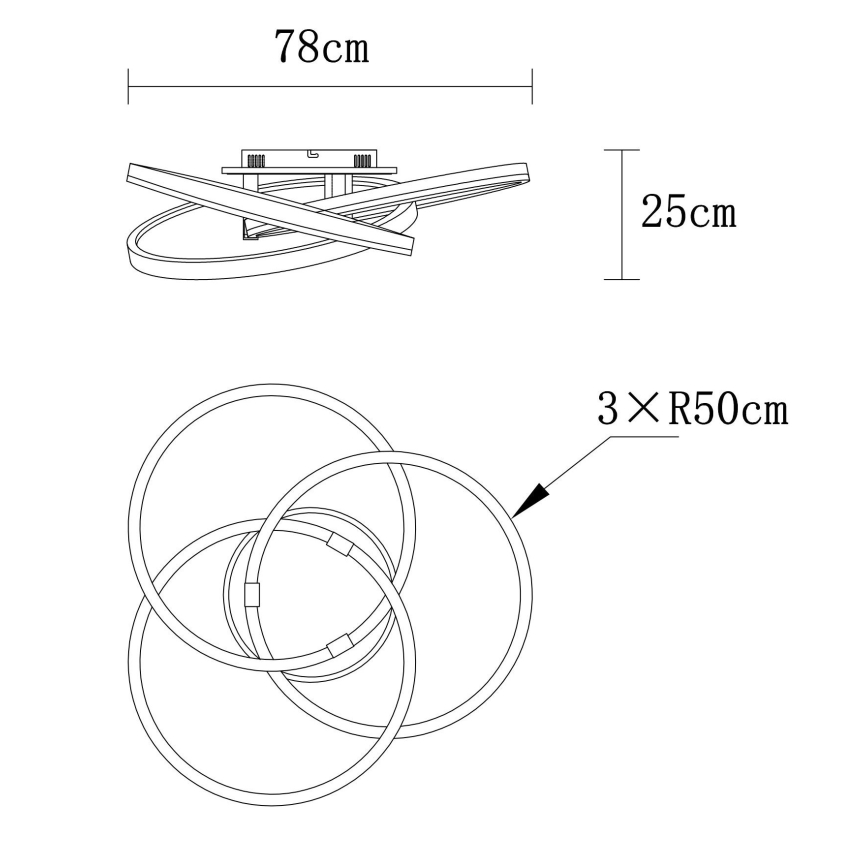 Globo - LED Stmívatelné stropní svítidlo LED/75W/230V 2700-6000K pr. 78 cm + dálkové ovládání
