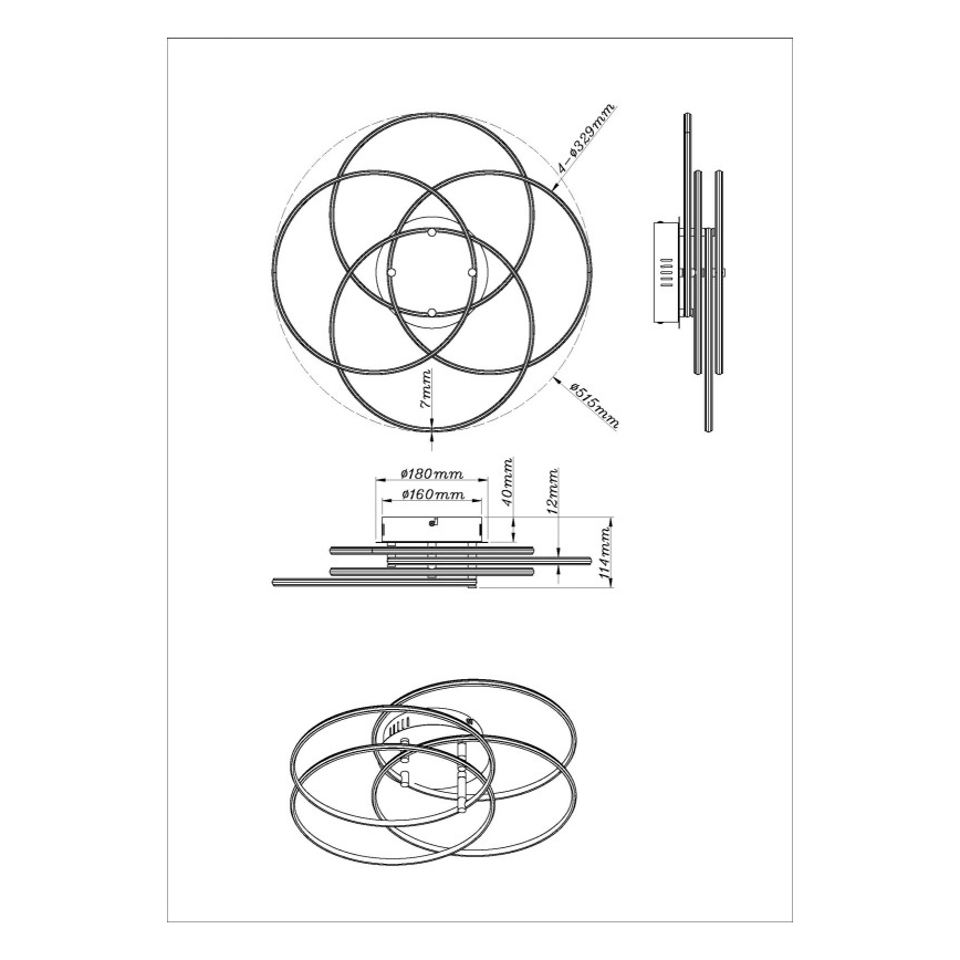 Globo - LED Stropní svítidlo LED/55W/230V 4000K pr. 51,5 cm matný chrom