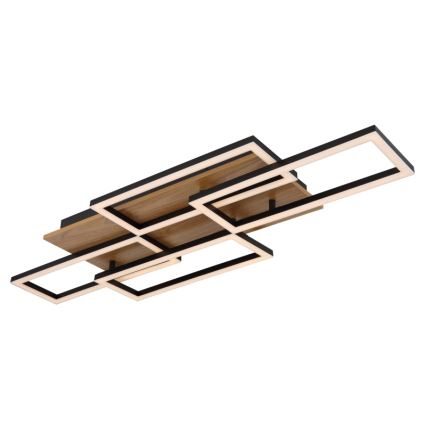 Globo - LED Stmívatelné stropní svítidlo LED/40W/230V 2700-6500K 32,5x87,5 cm hnědá/černá + dálkové ovládání
