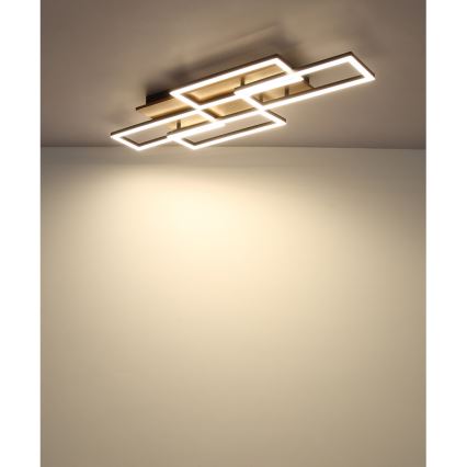 Globo - LED Stmívatelné stropní svítidlo LED/40W/230V 2700-6500K 32,5x87,5 cm hnědá/černá + dálkové ovládání