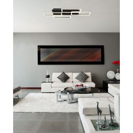 Globo - LED Stmívatelné stropní svítidlo LED/40W/230V 2700-6500K 32,5x87,5 cm černá + dálkové ovládání