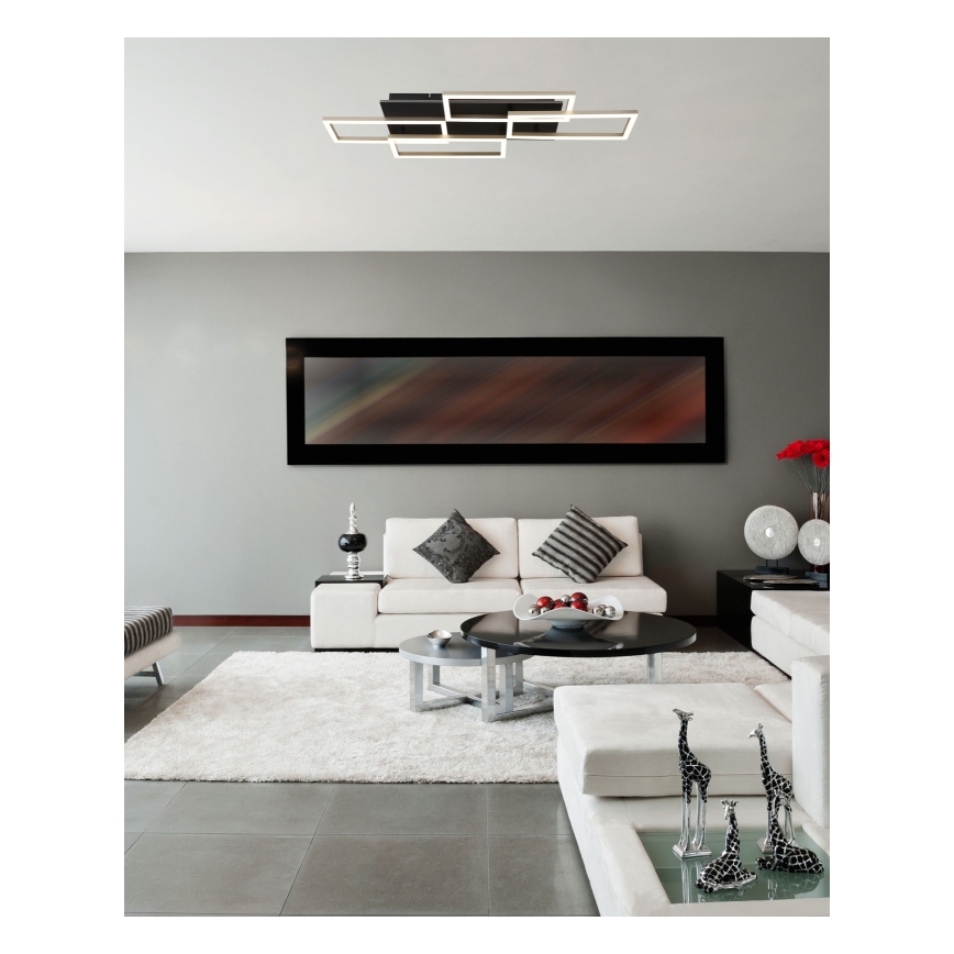 Globo - LED Stmívatelné stropní svítidlo LED/40W/230V 2700-6500K 32,5x87,5 cm černá + dálkové ovládání