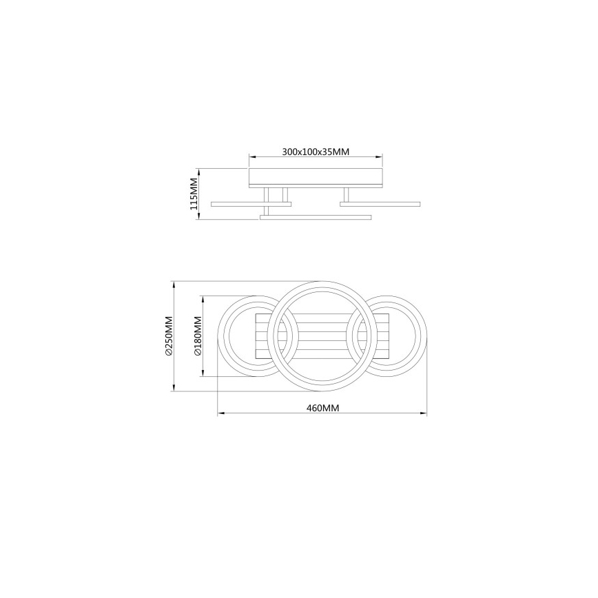Globo - LED Stropní svítidlo LED/21W/230V 3000/4200/600K 25x46 cm